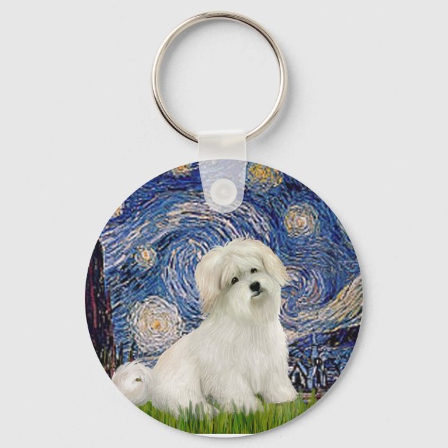 Starry Night - Coton de Tulear 7 Keychain (Front)