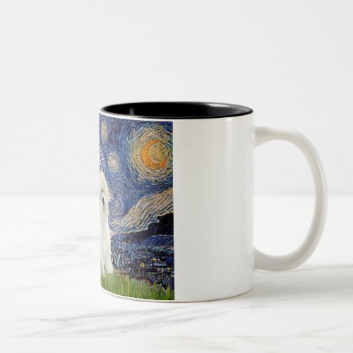 Starry Night _ Coton de Tulear 7 Two_Tone Coffee Mug