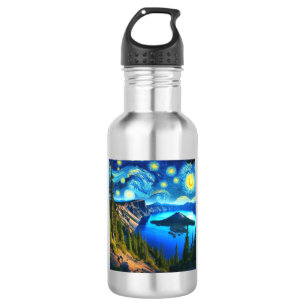 Starry Night Crater Lake National Park Stainless Steel Water Bottle