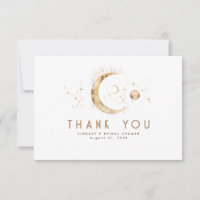 Starry Night Crescent Moon Celestial Thank You