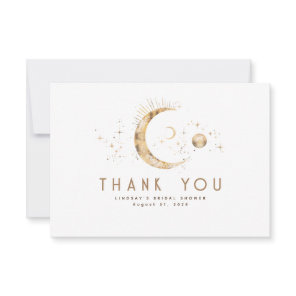 Starry Night Crescent Moon Celestial Thank You Card