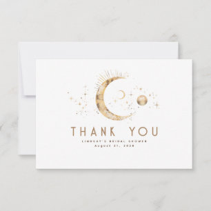 Starry Night Crescent Moon Celestial Thank You Card