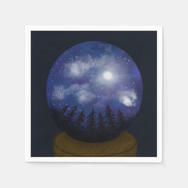 Starry Night Crystal Ball Napkin (Front)