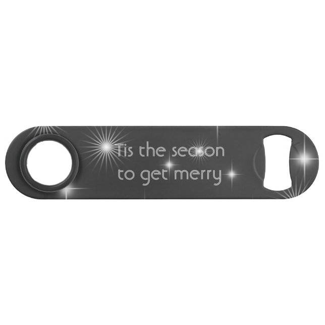 Starry Night Custom Text Christmas Bar Key (Front (Horizontal))