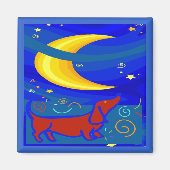 Starry Night Dachshund Magnet (Front)