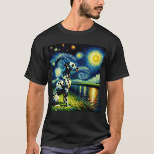 Starry Night Dalmatian Dog Van Gogh Lover T-Shirt