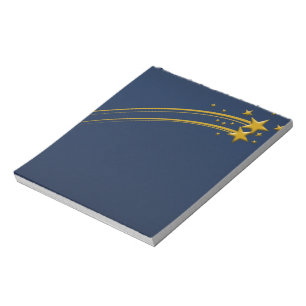 Starry Night Dark Blue Sky Gold Stars Note Pad