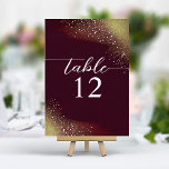 Starry Night Deep Crimson Wedding Table Number