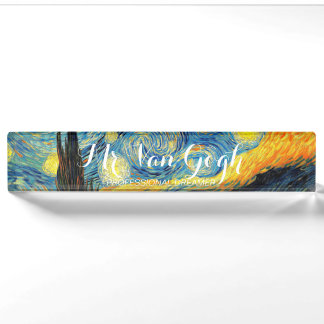 Starry night desk name plate