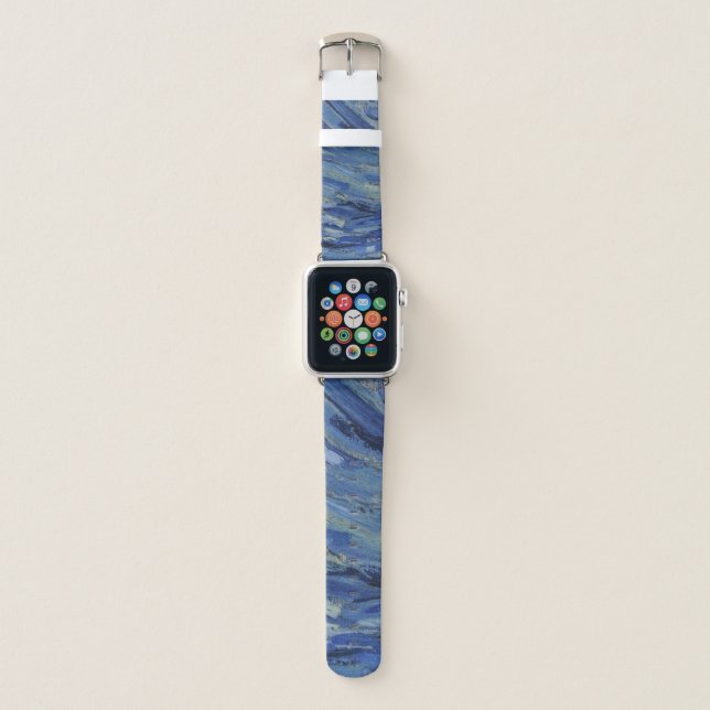 "Starry Night" detail closeup by Van Gogh Apple Watch Band (Front)