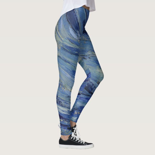 "Starry Night" detail closeup by Van Gogh Leggings (Right)