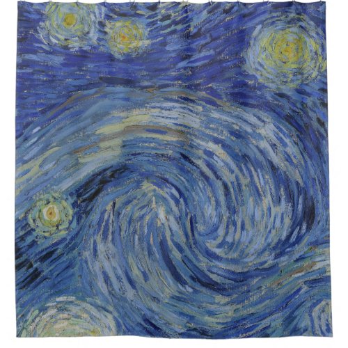 Starry Night detail closeup by Van Gogh Shower Curtain