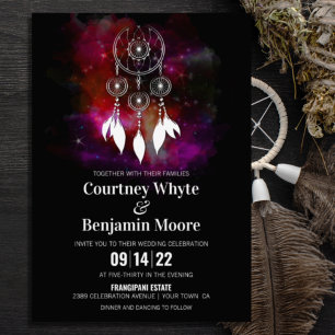 Starry Night Dream Catcher Wedding Invitation