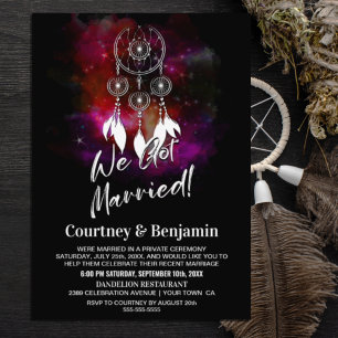 Starry Night Dream Catcher Wedding Reception Party Invitation