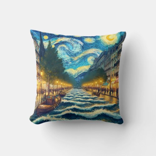 Starry Night Dreams Van Gogh Inspired Decorative  Throw Pillow
