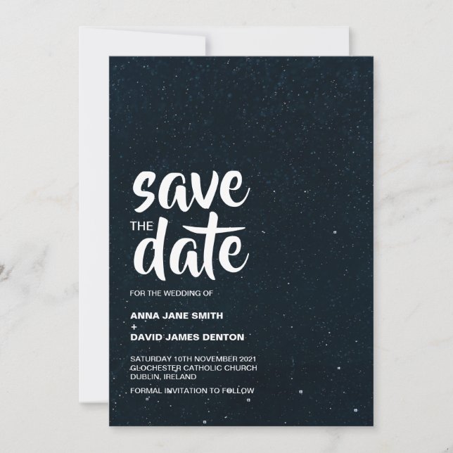 Starry Night Dreamy Save The Date Invitation (Front)