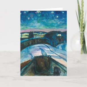 Starry Night Edvard Munch Holiday Card