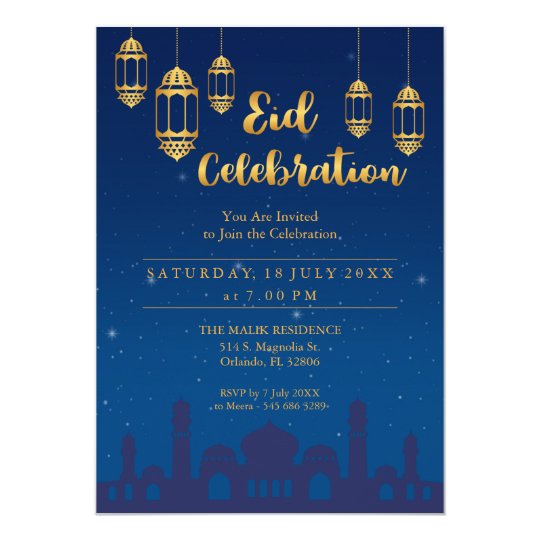 Starry Night Eid Mubarak Party Invitation | Zazzle.com