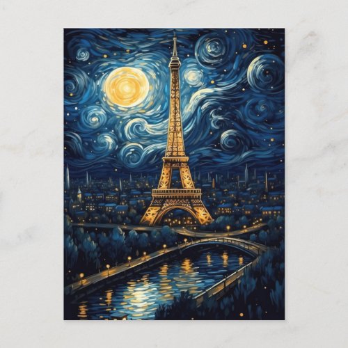 Starry Night _ Eiffel Tower Postcard