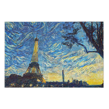 Starry Night Eiffel Tower - Van Gogh