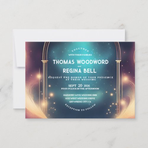 Starry Night Elegance Wedding Invitation