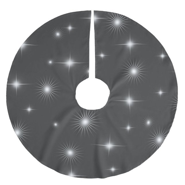 Starry Night Elegant Brushed Polyester Tree Skirt (Front)