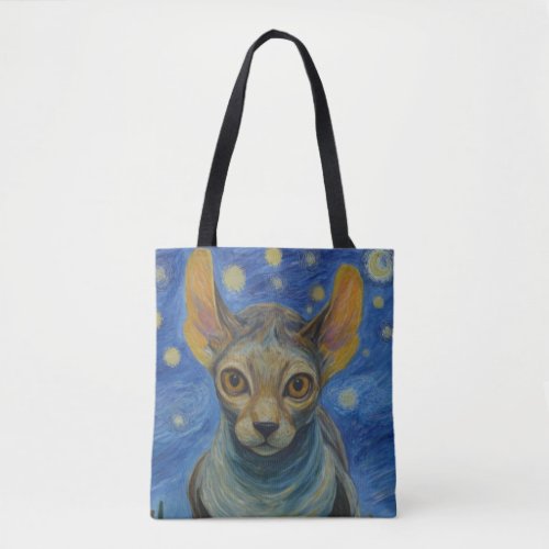 Starry Night Elf Sphinx Cat Custom Two_Sided  Tote Bag