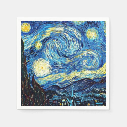 Starry Night famous artwork by Vincent van Gogh Napkins