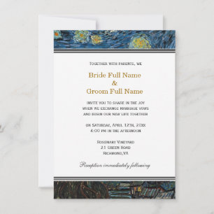 Starry Night, famous fine art wedding invitation. Invitation