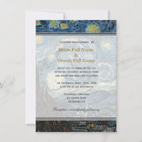 Starry Night famous fine art wedding invitation Invitation