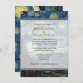 Starry Night, famous fine art wedding invitation. Invitation (Front/Back)