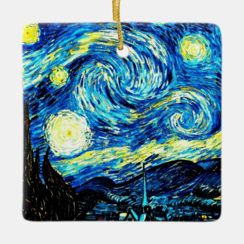 Starry Night famous painting by van Gogh Ceramic Ornament