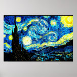 Starry Night, famous painting by Van Gogh Poster<br><div class="desc">Starry Night,  popular painting by Vincent van Gogh</div>