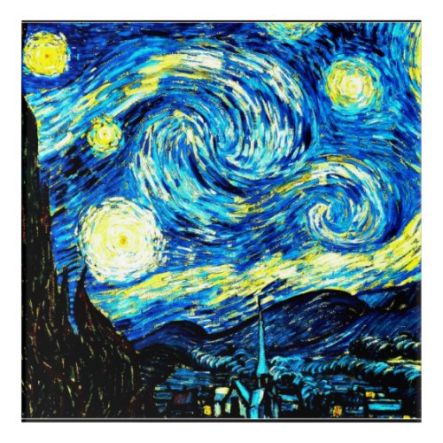 Starry Night famous painting by Vincent van Gogh Acrylic Print