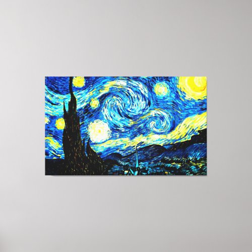 Starry Night famous painting by Vincent van Gogh Canvas Print