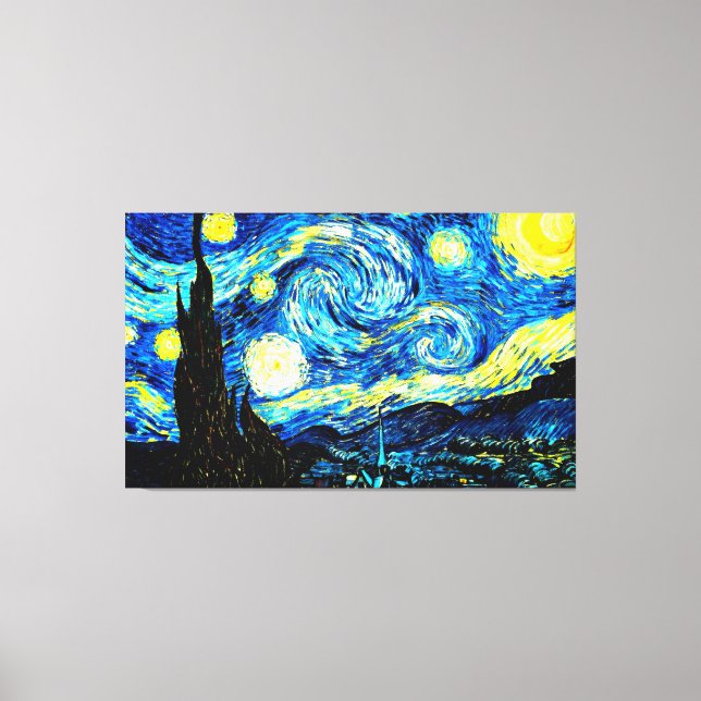 Starry Night, famous painting by Vincent van Gogh Canvas Print (Front)