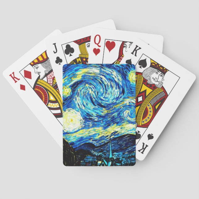Starry Night, famous Van Gogh painting, Poker Cards (Back)