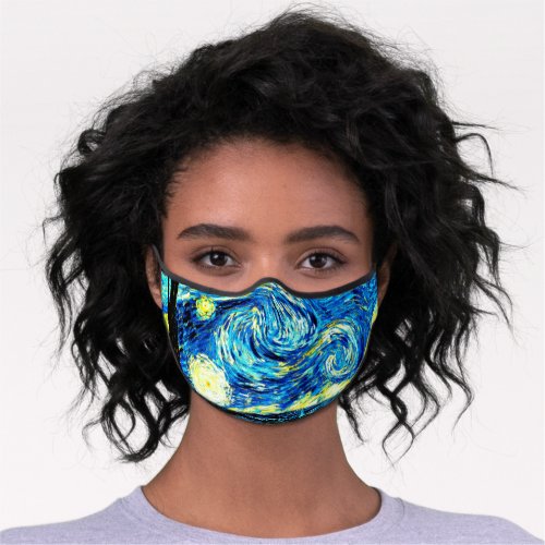 Starry Night famous van Gogh painting Premium Face Mask