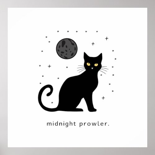Starry Night Feline Poster