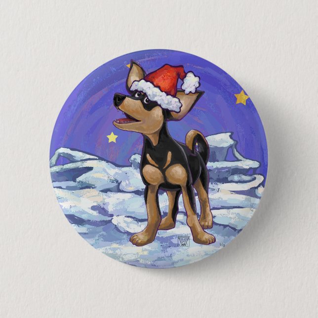 Starry Night Festive Chihuahua Button (Front)