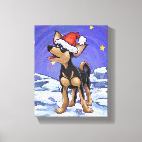 Starry Night Festive Chihuahua Canvas Print