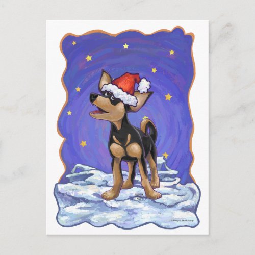 Starry Night Festive Chihuahua Postcard
