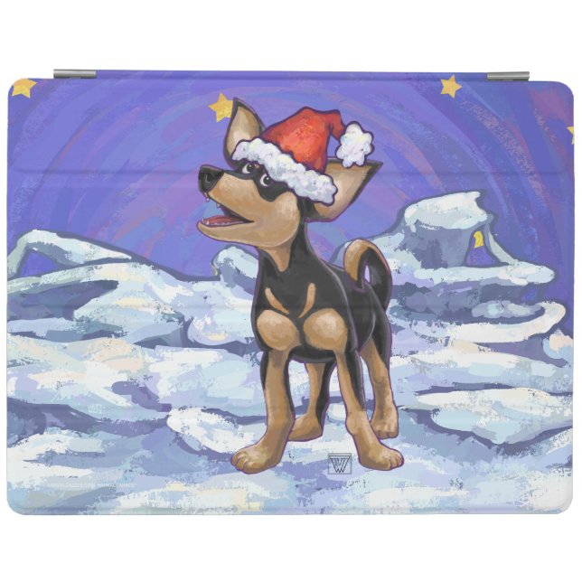 Starry Night Festive Chihuhua in Santa Hat iPad Smart Cover (Horizontal)