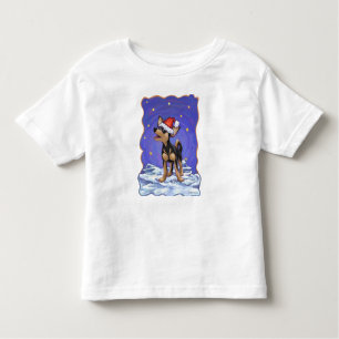 Starry Night Festive Chihuhua in Santa Hat Toddler T-shirt