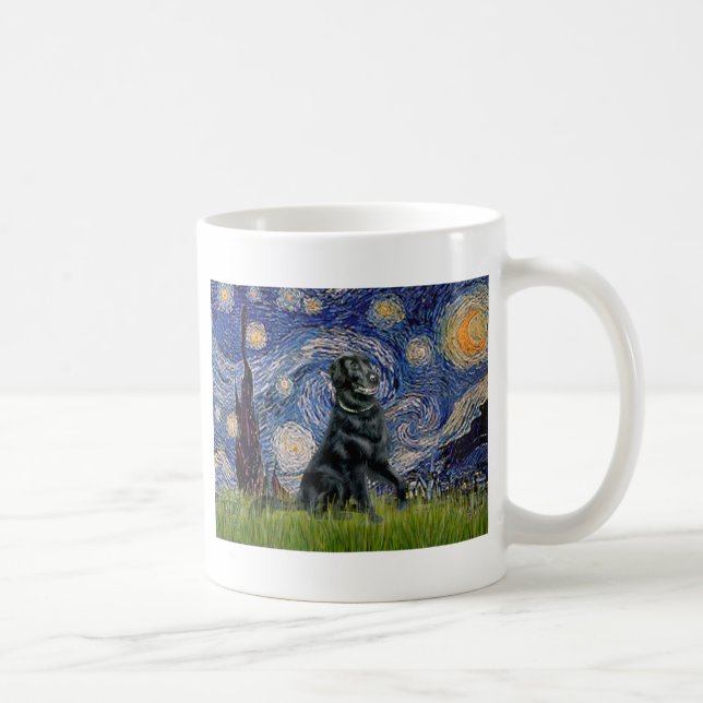 Starry Night - Flat Coated Retriever 2 Coffee Mug (Right)
