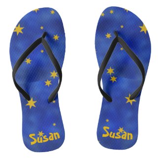 Starry Night Flip Flops