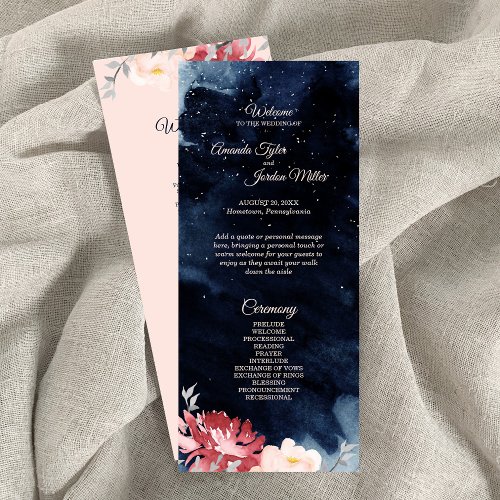 Starry Night Floral Wedding Program