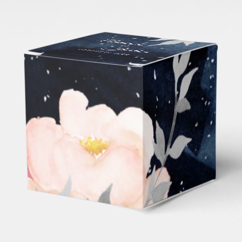 Starry Night Floral Wedding Square Favor Box