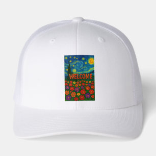 Starry Night Floral Welcome Artistic Design