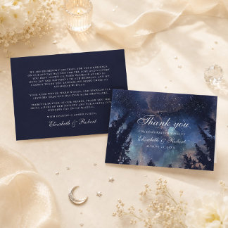 Starry Night Forest Celestial Wedding Thank You Card